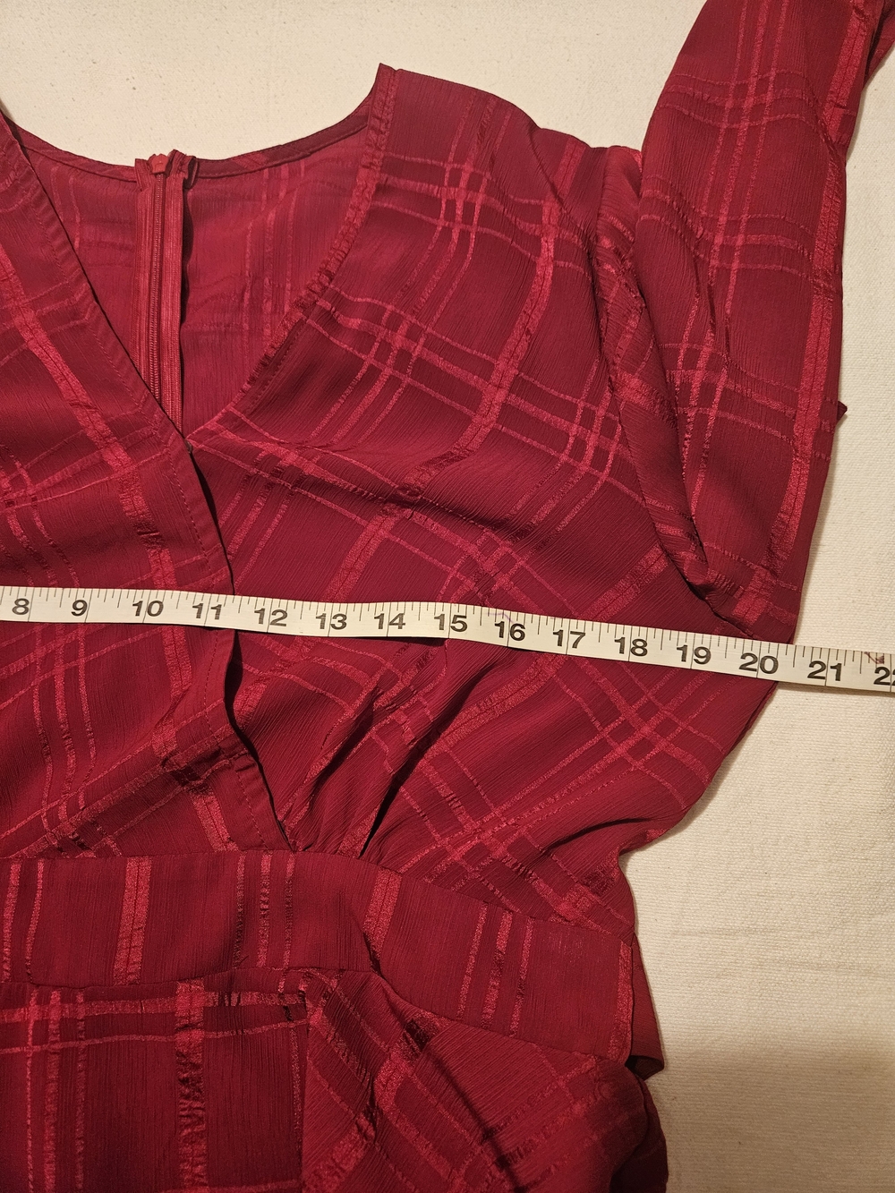 Red Plaid Ruffled Jumpsuit - Picture 8 of 10